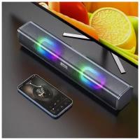 Портативная колонка HOCO BS49,1800 mAh, USB/AUX/TF card/Bluetooth 5.1/FM/RGB, Черный