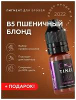 TINEL (Тинель) - Пигмент для перманентного макияжа бровей, пигмент для татуажа бровей, B5 "Пшеничный блонд", 5 мл