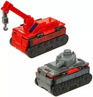 Машинка игрушка для мальчика 2в1 Transcar Double 1toy: танк – кран