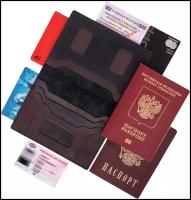 Обложка для паспорта из натуральной кожи, для водительских документов, портмоне, кардхолдер 7в1