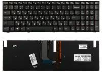 Клавиатура для ноутбука Lenovo Y500, Y500N, Y500NT Series. Плоский Enter. Черная с рамкой. С подсветкой. PN: Y590-RU