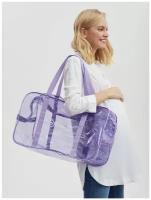 Усиленная сумка в роддом, готовая для мамы и малыша "здравствуй, мама!", цвет светло-фиолетовый, набор из 3 шт