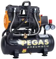 Компрессор малошумный безмасляный Pegas PG-602, 6 л, 1.4 кВт. 195п/мин