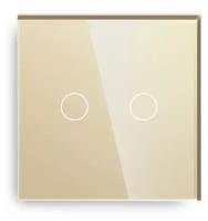 Сенсорный выключатель DiXiS Touch Wall Light Switch 2 Gang / 1 Way (86x86) Gold (TS2)