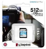 Карта памяти Kingston Canvas Go Plus SDXC UHS-I U3 V30 512Gb (170/90 Mb/s)