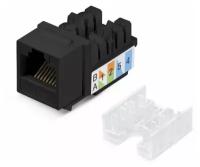 Cabeus KJ-RJ45-Cat.6-90-SW-BK Вставка Keystone Jack RJ-45, категория 6, заделка тип 110, черная, со стяжкой