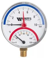 Радиальный термоманометр WATTS d=80 мм, до 120'С, до 10 бар F+R828