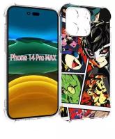 Чехол MyPads Persona 5 art для iPhone 14 Pro Max задняя-панель-накладка-бампер