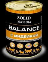 SOLID NATURA Balance Консервированный корм для собак Индейка 340г