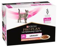 Влажный корм для кошек диетический PRO PLAN® VETERINARY DIETS UR St/Ox Urinary при болезнях нижних отделов мочевыводящих путей, Аппетитные кусочки в соусе, с лососем, 85г х 10 шт