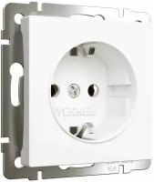 Розетка с заземлением Werkel W1171061 белый матовый IP20