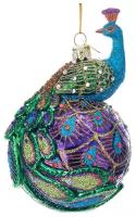 Kurts Adler Винтажный шар Индийский Павлин Лучиано 13 см, стекло NB1345