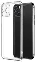 Силиконовый чехол - накладка для Apple Iphone 11 Pro прозрачный с защитой камеры