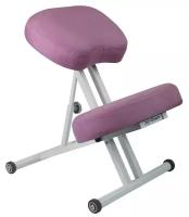 Эргономичный коленный стул "ОЛИМП" СК-1-2 (толстые сидения) Розовый пони на белой раме