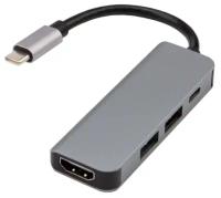 REXANT USB Type-C - HDMI/ USB 3.0/ USB 2.0 / Type-C, 1 шт., серебристый