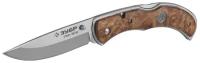 Нож ЗУБР "премиум" норманн 47714 складной, эргономичная рукоятка с деревянными накладками, 220мм/лезвие 95мм