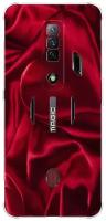 Силиконовый чехол на ZTE Nubia Red Magic 7S / ЗТЕ Нубия Ред Мэджик 7С Текстура красный шелк