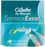 Gillette Сменные кассеты Gillette for Women Sensor Excel, 2 лезвия, 5 шт
