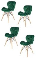 Комплект стульев для кухни из 4-х штук SC-026 зеленый вельвет (G062-18)