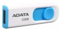 Флешка ADATA 64GB C008 USB Flash Drive (White/Blue)