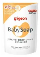 Мыло-пенка для детей PIGEON Baby foam Soap с гиалуроновой кислотой и керамидами возраст 0+ мягкая упаковка 400мл