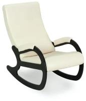 Кресло-качалка для дома Лидер ткань экокожа цвет Кремовый (Milk)