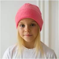 Розовая шапка без ушек, размер 48