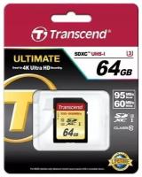 Карта памяти SDXC 64GB Class 10 Transcend TS64GSDU3