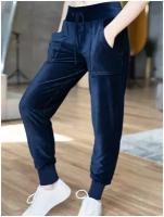 Женские вельветовые брюки–джоггеры Opium | Домашняя одежда | синий | M