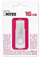 Флешка Mirex Swivel Rubber White 16 Гб usb 2.0 Flash Drive - белый + металлик