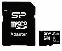 Карта памяти 32Gb - Silicon Power Elite MicroSDHC Class 10 UHS-I SP032GBSTHBU1V10SP с переходником под SD