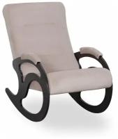 кресло качалка для взрослых Вилла Кресло-качалка для дома ткань велюр цвет Латте