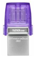 Флеш Диск Kingston 128Gb DataTraveler microDuo 3C DTDUO3CG3/128GB USB3.0 фиолетовый