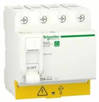 Выключатель дифференциального тока (УЗО) RESI9 25А 4P 30мА тип AC SchE, SCHNEIDER ELECTRIC R9R51425 (1 шт.)