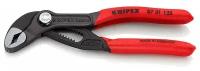 Клещи переставные сантехнические с фиксатором KNIPEX KN-8701125, 27 мм (1"), под ключ 27 мм, L-125 мм, Cr-V, серые, обливные рукоятки