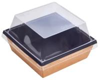 Упаковка для бенто-торта 11х11х8,5 с прозр. крышкой Черная OneClick 550/bBLACK