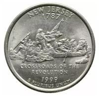 Монета 25 центов Нью Джерси. Штаты и территории. США Р 1999 UNC