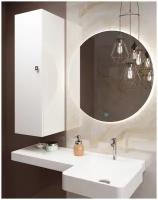 Шкаф для ванной комнаты, REGENT style, Пенал 1 дверь/подвесной, цвет белый, левый, 100*30*30