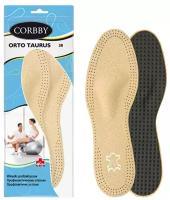 Двухслойные кожаные стельки CORBBY Orto Taurus с Т-образным пелотом. 39