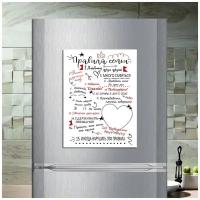 Магнит табличка на холодильник (20 см х 15 см) Правила семьи Сувенирный магнит Подарок для семьи Декор интерьера №1