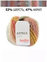 Пряжа для рукоделия Katia Azteca 53% шерсть 47% акрил, для вязания крючком и спицами