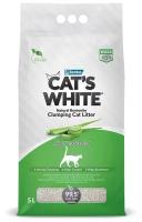 Наполнитель для кошачьих туалетов Cat's White комкующийся Aloe Vera с ароматом алоэ вера (5л)