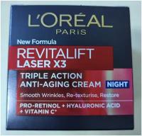 Ночной крем L'Oreal Paris REVITALIFT 40+ лазер x3 / объём 50 мл