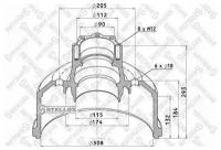 85-00163-Sx_торм. Барабан-Ступица!308x120/132 H=293 D=115/90/205 N6x18 Omn Mb Stellox арт. 8500163SX
