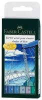 Faber-Castell Набор капиллярных ручек Pitt brush "Голубые тона, 6 цв. sela25