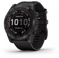 Умные часы Garmin Fenix 7X Sapphire Solar Carbon Clay Ti w / Black Silicone Band