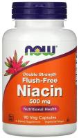 Капсулы NOW Flush-Free Niacin, 140 г, 500 мг, 90 шт