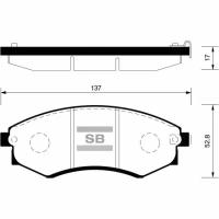 Колодки тормозные передние Sangsin Brake для Hyundai ELANTRA / MATRIX / SONATA, 4 шт