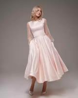 Вечернее платье VEHOVAdresses, длина миди, регулируемый размер 44, женское, коктейльное, на выпускной цвет розовый
