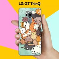 Силиконовый чехол на LG G7 ThinQ Много котов / для ЛДжи Джи 7 СинКу